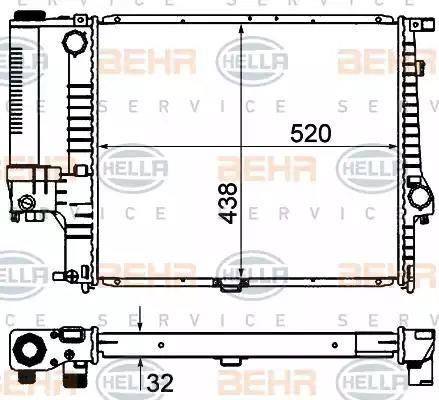 HELLA 8MK 376 735-351 - Radiator, mühərrikin soyudulması furqanavto.az