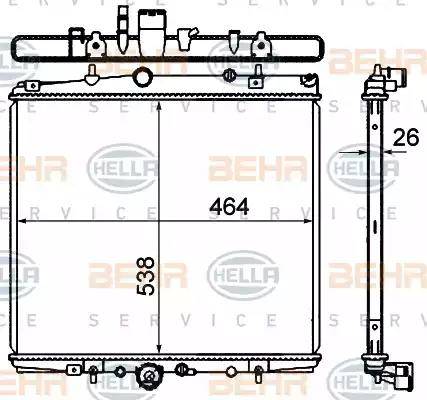 HELLA 8MK 376 735-321 - Radiator, mühərrikin soyudulması furqanavto.az