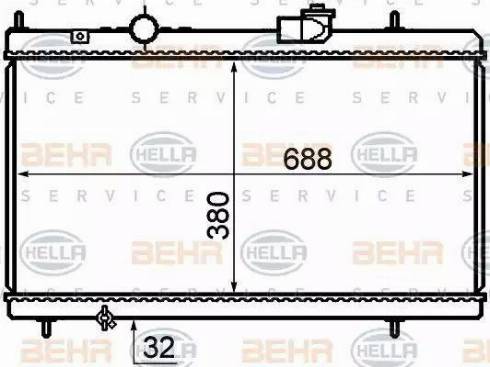 HELLA 8MK 376 732-741 - Radiator, mühərrikin soyudulması furqanavto.az