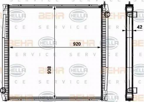 HELLA 8MK 376 737-041 - Radiator, mühərrikin soyudulması furqanavto.az