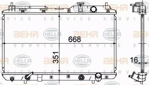 HELLA 8MK 376 724-531 - Radiator, mühərrikin soyudulması furqanavto.az