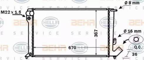 HELLA 8MK 376 724-711 - Radiator, mühərrikin soyudulması furqanavto.az