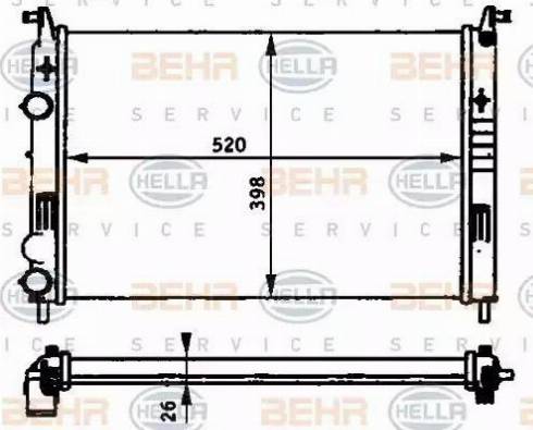 HELLA 8MK 376 720-581 - Radiator, mühərrikin soyudulması furqanavto.az