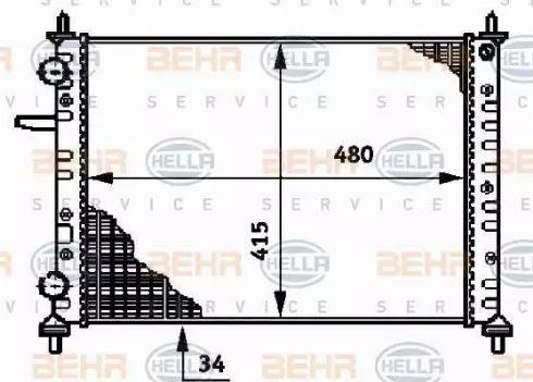 HELLA 8MK 376 720-341 - Radiator, mühərrikin soyudulması furqanavto.az