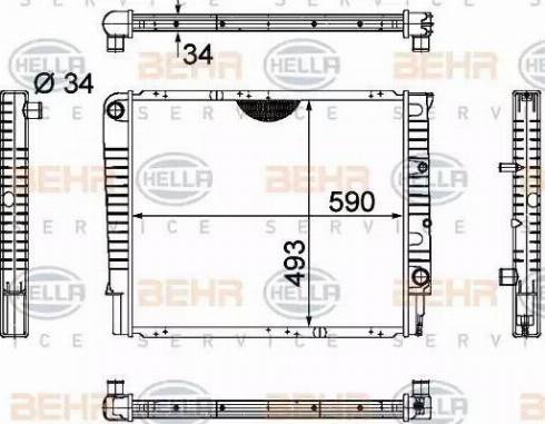 HELLA 8MK 376 721-001 - Radiator, mühərrikin soyudulması furqanavto.az