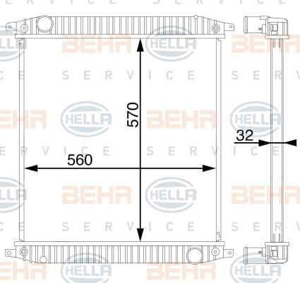 HELLA 8MK 376 721-724 - Radiator, mühərrikin soyudulması furqanavto.az