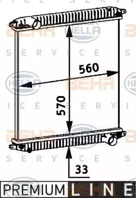 HELLA 8MK 376 721-721 - Radiator, mühərrikin soyudulması furqanavto.az