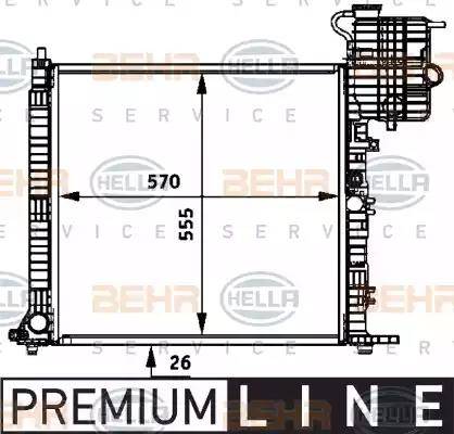 HELLA 8MK 376 722-031 - Radiator, mühərrikin soyudulması furqanavto.az