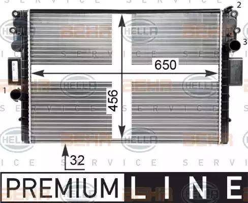 HELLA 8MK 376 774-421 - Radiator, mühərrikin soyudulması furqanavto.az