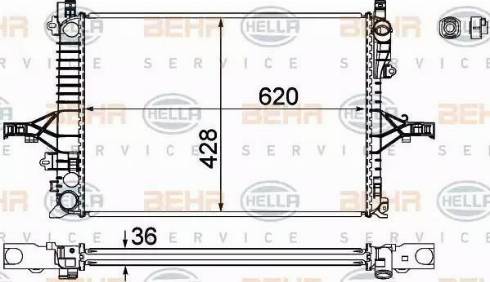 HELLA 8MK 376 774-221 - Radiator, mühərrikin soyudulması furqanavto.az