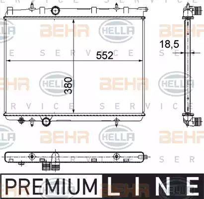 HELLA 8MK 376 771-501 - Radiator, mühərrikin soyudulması furqanavto.az