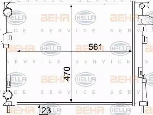 HELLA 8MK 376 771-761 - Radiator, mühərrikin soyudulması furqanavto.az