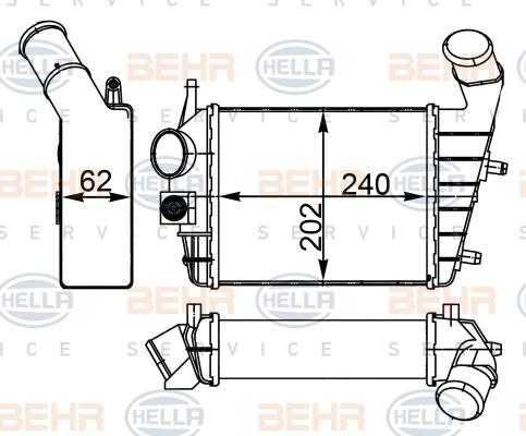 HELLA 8ML 376 746-544 - Intercooler, şarj cihazı furqanavto.az