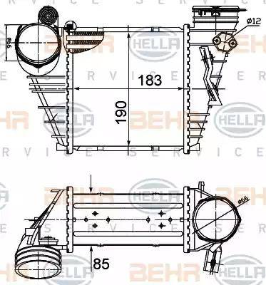 HELLA 8ML 376 760-594 - Intercooler, şarj cihazı furqanavto.az