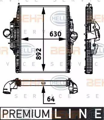 HELLA 8ML 376 724-281 - Intercooler, şarj cihazı furqanavto.az