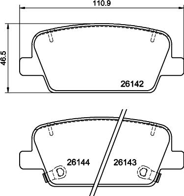 HELLA PAGID 8DB 355 040-081 - Əyləc altlığı dəsti, əyləc diski furqanavto.az