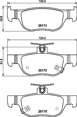 HELLA PAGID 8DB 355 040-101 - Əyləc altlığı dəsti, əyləc diski furqanavto.az