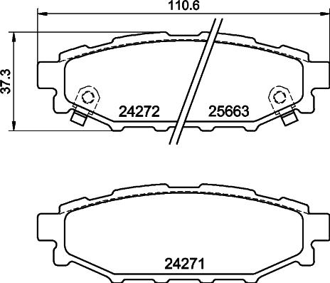 HELLA PAGID 8DB 355 040-391 - Əyləc altlığı dəsti, əyləc diski furqanavto.az