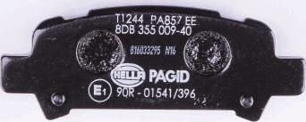 HELLA PAGID 8DB 355 009-401 - Əyləc altlığı dəsti, əyləc diski furqanavto.az