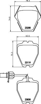 HELLA PAGID 8DB 355 009-031 - Əyləc altlığı dəsti, əyləc diski furqanavto.az