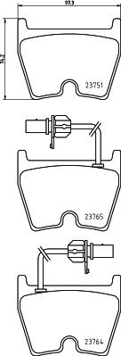 HELLA PAGID 8DB 355 009-191 - Əyləc altlığı dəsti, əyləc diski furqanavto.az