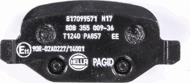 HELLA PAGID 8DB 355 009-361 - Əyləc altlığı dəsti, əyləc diski furqanavto.az