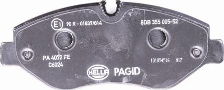 HELLA PAGID 8DB 355 005-521 - Əyləc altlığı dəsti, əyləc diski furqanavto.az