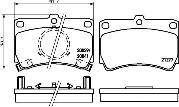 HELLA PAGID 8DB 355 029-221 - Əyləc altlığı dəsti, əyləc diski furqanavto.az