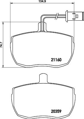 HELLA PAGID 8DB 355 005-831 - Əyləc altlığı dəsti, əyləc diski furqanavto.az