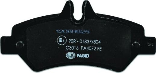 HELLA PAGID 8DB 355 005-351 - Əyləc altlığı dəsti, əyləc diski furqanavto.az