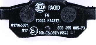 HELLA PAGID 8DB 355 005-731 - Əyləc altlığı dəsti, əyləc diski furqanavto.az