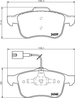 HELLA PAGID 8DB 355 006-901 - Əyləc altlığı dəsti, əyləc diski furqanavto.az