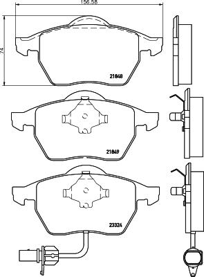 HELLA PAGID 8DB 355 008-911 - Əyləc altlığı dəsti, əyləc diski furqanavto.az