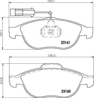 HELLA PAGID 8DB 355 008-421 - Əyləc altlığı dəsti, əyləc diski furqanavto.az