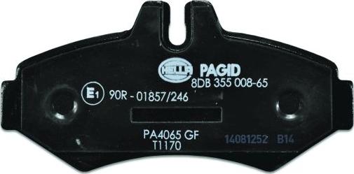 HELLA PAGID 8DB 355 008-651 - Əyləc altlığı dəsti, əyləc diski furqanavto.az