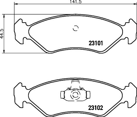 HELLA PAGID 8DB 355 008-051 - Əyləc altlığı dəsti, əyləc diski furqanavto.az