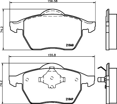 HELLA PAGID 8DB 355 008-001 - Əyləc altlığı dəsti, əyləc diski furqanavto.az