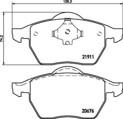 HELLA PAGID 8DB 355 023-701 - Əyləc altlığı dəsti, əyləc diski furqanavto.az