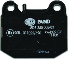 HELLA PAGID 8DB 355 008-831 - Əyləc altlığı dəsti, əyləc diski furqanavto.az