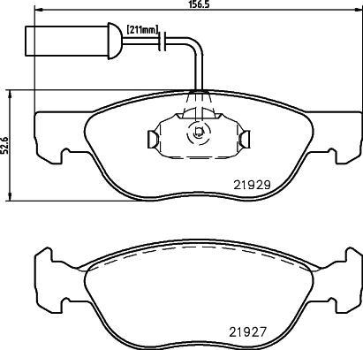 HELLA PAGID 8DB 355 008-321 - Əyləc altlığı dəsti, əyləc diski furqanavto.az