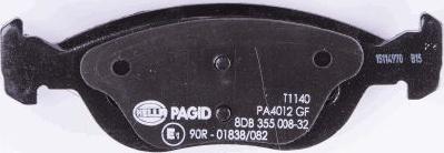 HELLA PAGID 8DB 355 008-321 - Əyləc altlığı dəsti, əyləc diski furqanavto.az