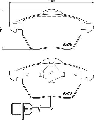 HELLA PAGID 8DB 355 007-461 - Əyləc altlığı dəsti, əyləc diski furqanavto.az