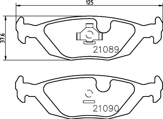 HELLA PAGID 8DB 355 007-521 - Əyləc altlığı dəsti, əyləc diski furqanavto.az