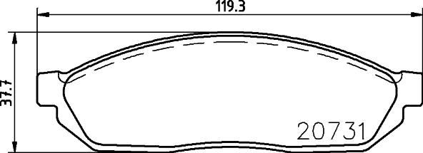 HELLA PAGID 8DB 355 007-281 - Əyləc altlığı dəsti, əyləc diski furqanavto.az