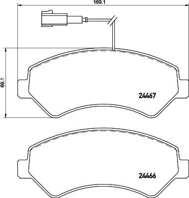 HELLA PAGID 8DB 355 019-901 - Əyləc altlığı dəsti, əyləc diski furqanavto.az