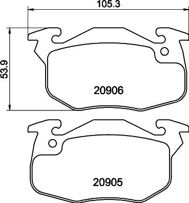 HELLA PAGID 8DB 355 019-141 - Əyləc altlığı dəsti, əyləc diski furqanavto.az