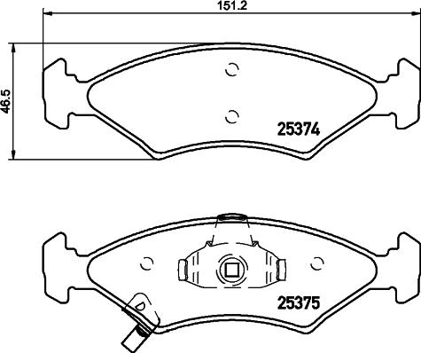 HELLA PAGID 8DB 355 019-891 - Əyləc altlığı dəsti, əyləc diski furqanavto.az