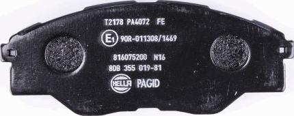 HELLA PAGID 8DB 355 019-811 - Əyləc altlığı dəsti, əyləc diski furqanavto.az