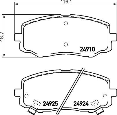 HELLA PAGID 8DB 355 014-901 - Əyləc altlığı dəsti, əyləc diski furqanavto.az