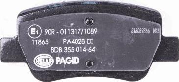 HELLA PAGID 8DB 355 014-641 - Əyləc altlığı dəsti, əyləc diski furqanavto.az